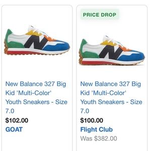 Toddler (Boys) Size 12 - New Balance “327” Multi-Color Sneakers.